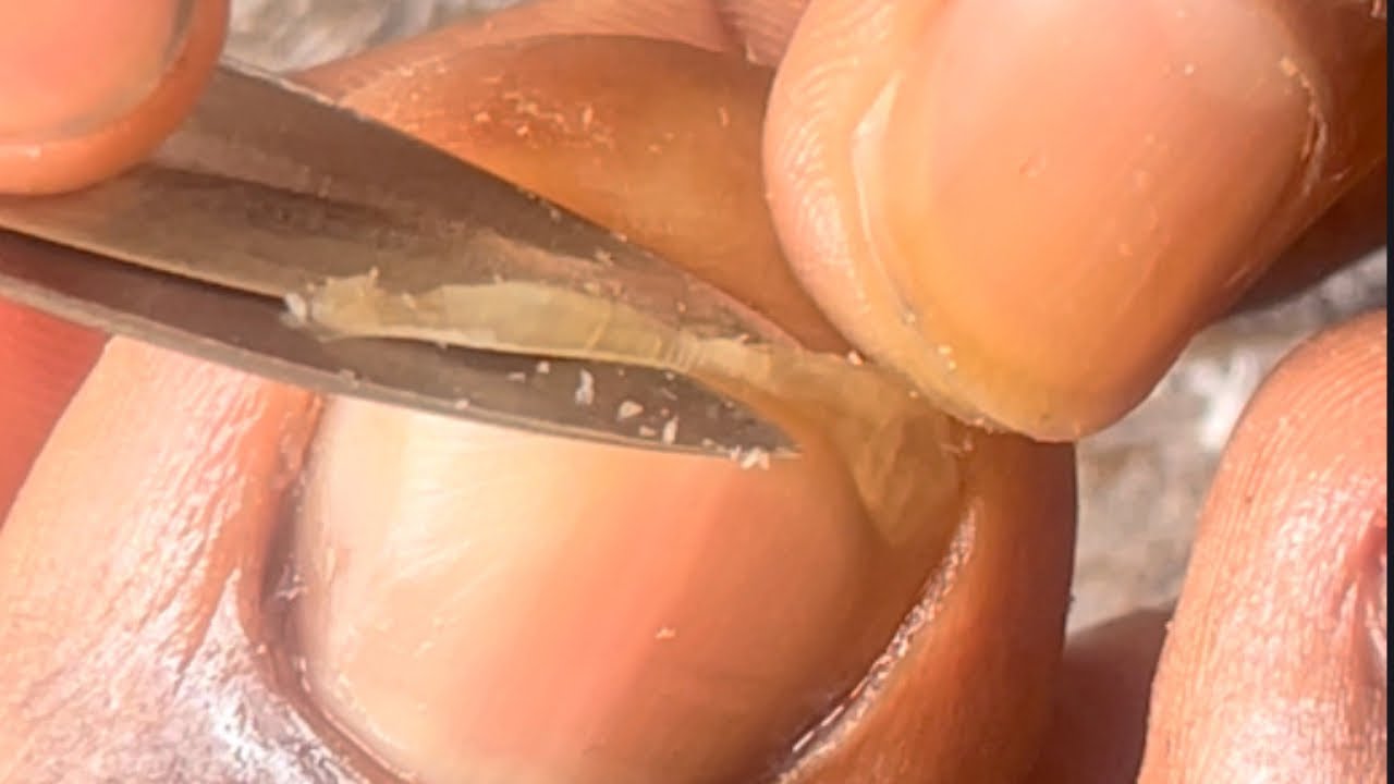 SATISFYING NAILS SCISSORS CLEANING AND CUTTING(SHAVED)| LOCAL STREET PEDICURE AND MANICURE #asmr