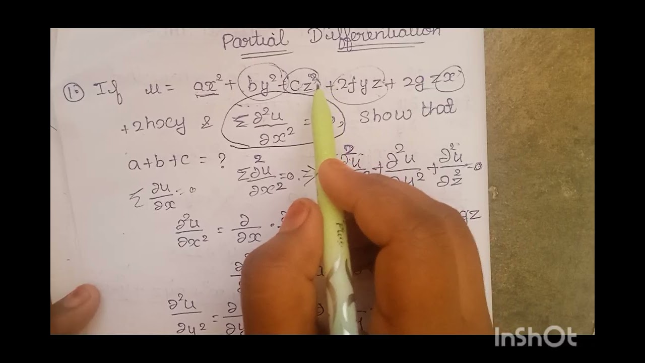 Partial differentiation example sums/TRB UG MATHEMATICS/ for all degree standard government exam🔥