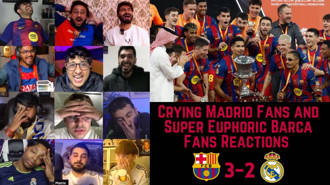 Crying And Devastated Madrid Fans and Super Euphoric Barca Fans Reactions to BARCELONA 3-2 MADRID 