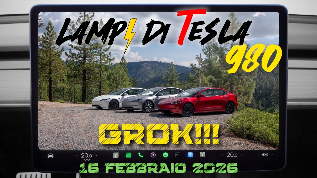 GROK disponibile in Italia con l'aggiornamento 2026.2.6⚡️Lampi di Tesla 980