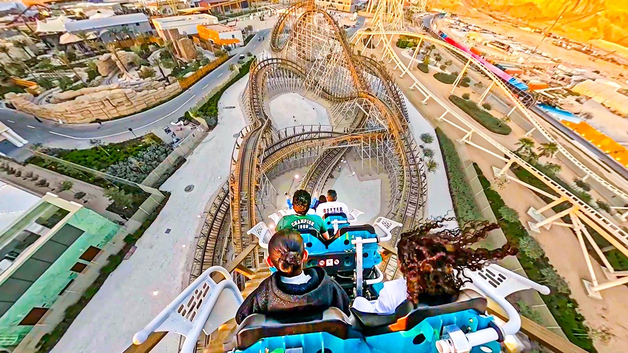 COLOSSUS - Insane Wooden Coaster at Six Flags Qiddiya City - Back Row