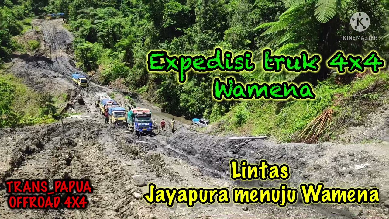 Expedisi truk 4x4 Wamena||begini kondisi jalur trans Papua tanjakan tanah hitam|| Jayapura to wamena