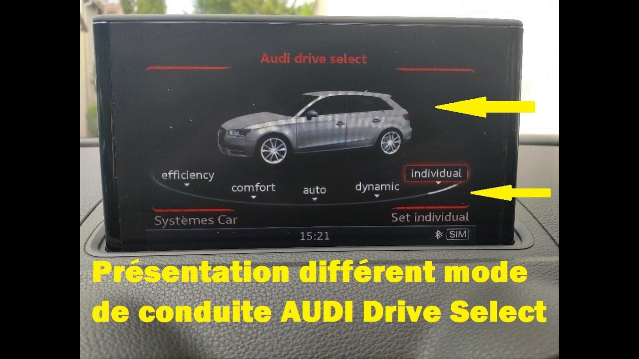 Different drive mode AUDI S3 RS3 A3 Drive Select dynamic auto comfort individual efficiency