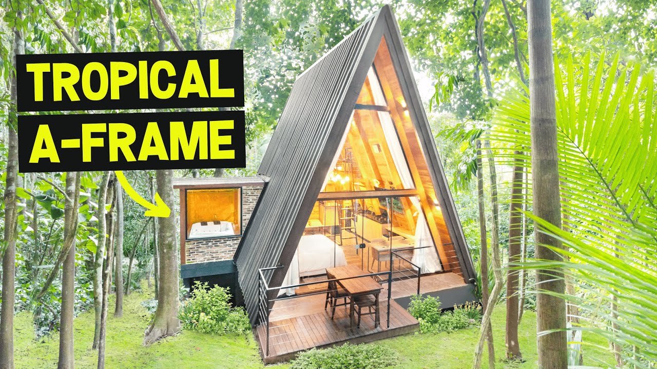 TROPICAL A-FRAME CABIN IN GATED COMMUNITY NEAR THE BEACH! Airbnb Tour