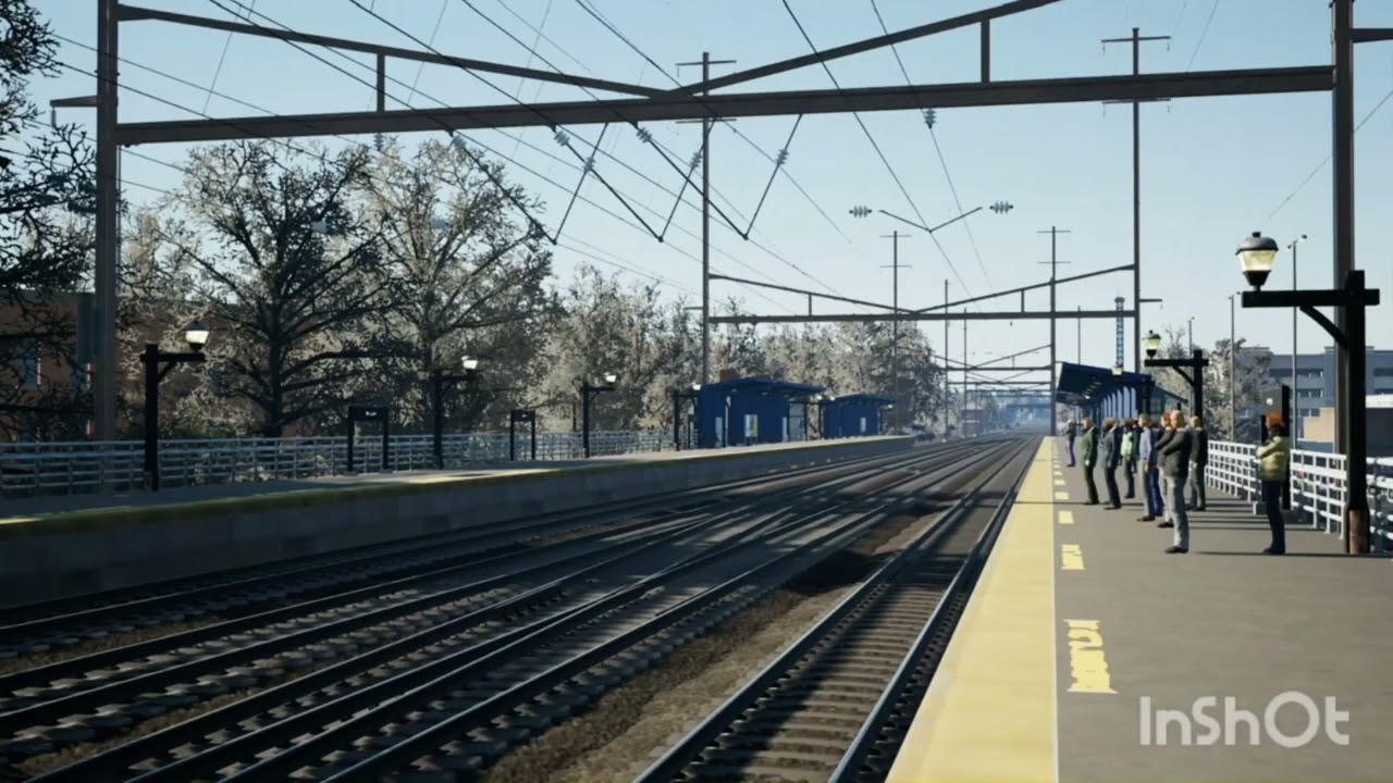 Amtrak Northeast Corridor NJ Transit Acela Acs64 NJ New York Trenton New Jersey Metuchen Station.