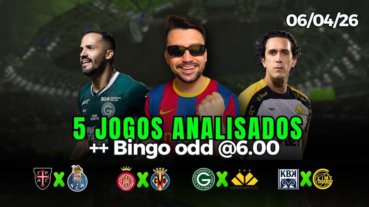 PALPITES E APOSTAS DE FUTEBOL PARA HOJE 06 04 2026 + BILHETE PRONTO (SEGUNDA-FEIRA)