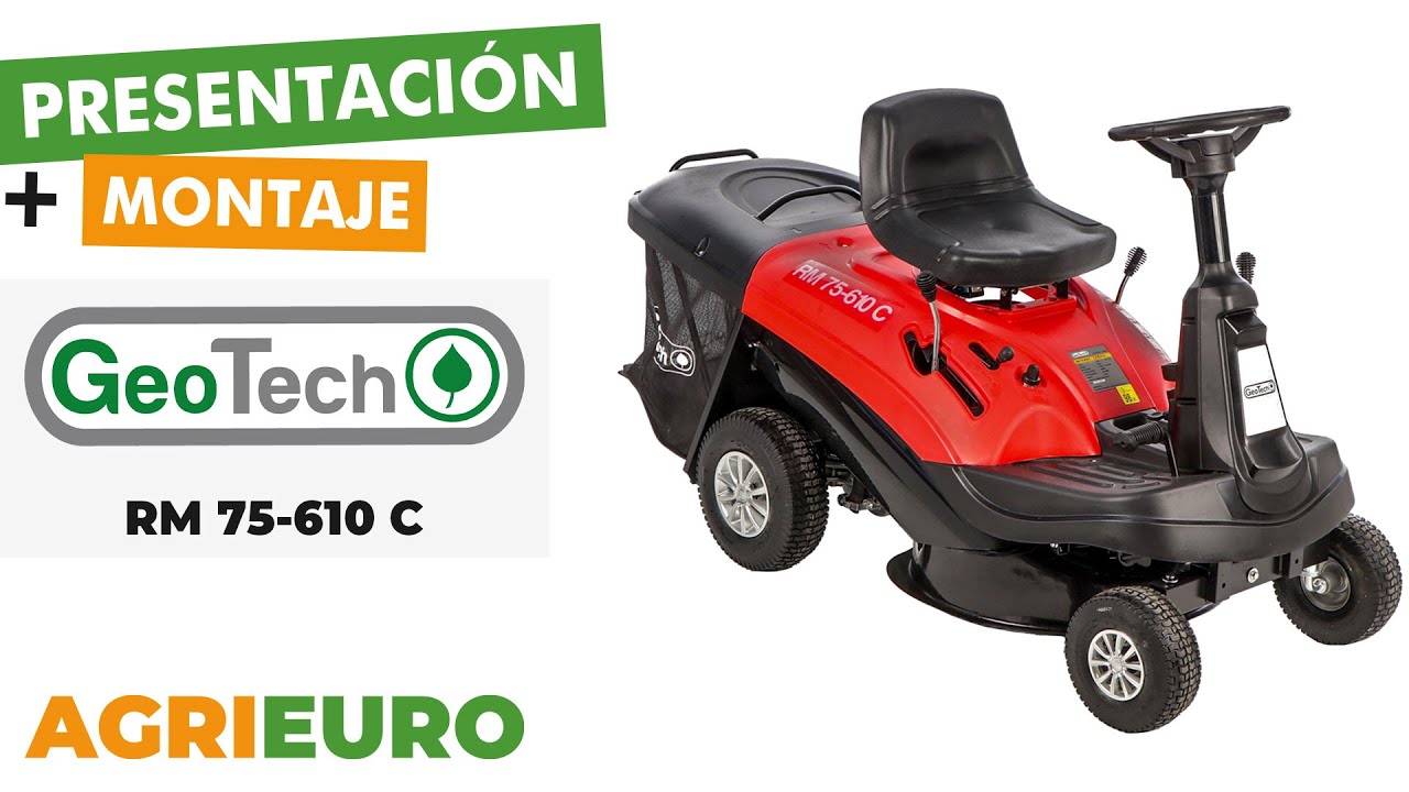 Presentación y montaje Geotech RM 75-610 C - Tractor cortacésped minirider