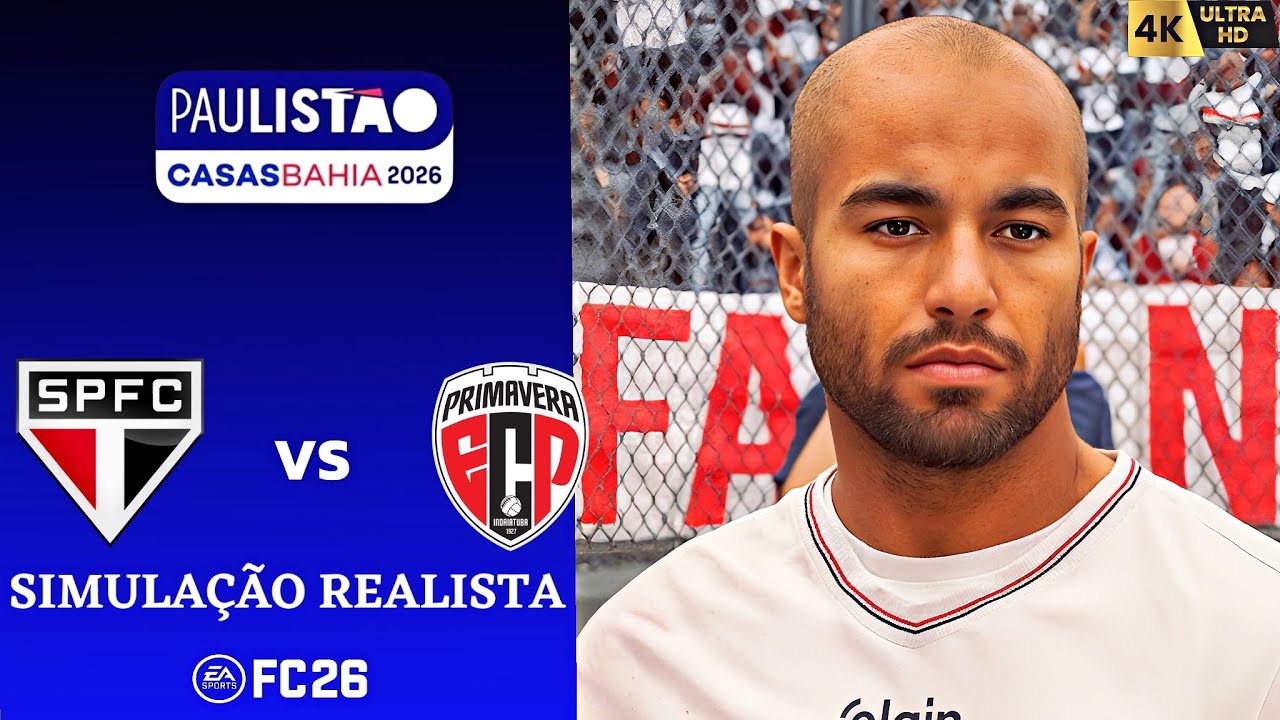 FC 26 - São Paulo vs Primavera | Paulistão 2026 | Simução PC 4K Ultra HD (60 FPS) EA Sports FC 26.