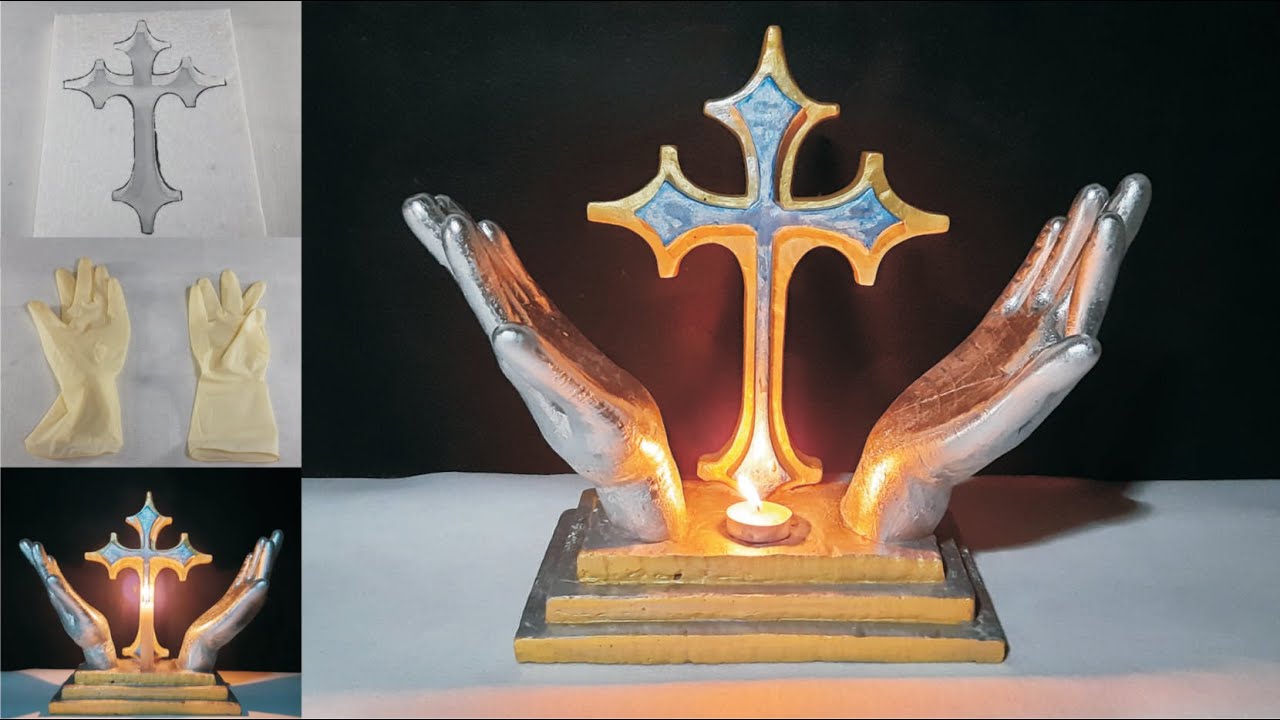 Amazing DIY Ideas with White Cement Hand || Prayer to God Unique Showpiece Christian Gift Item ||