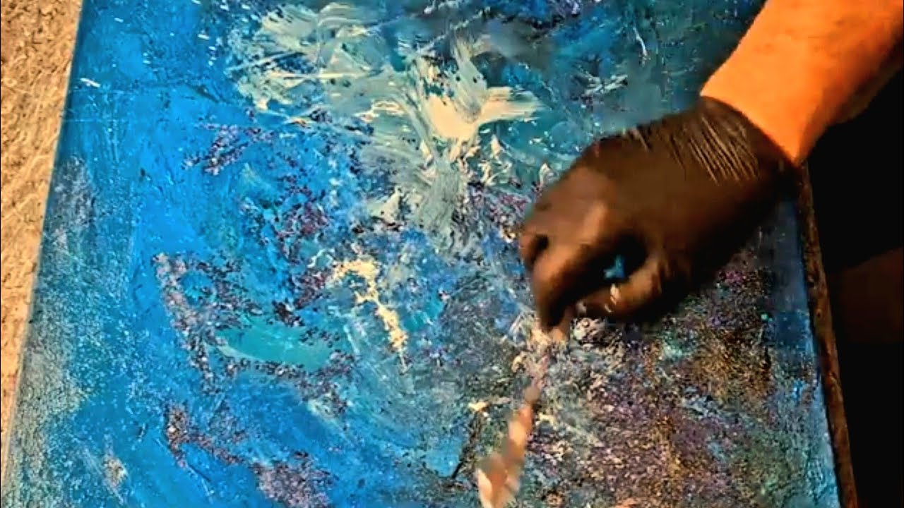 3 CANVASES– ONE ENERGY blue| Abstract Impasto Series #abstractart #impasto #paletteknife #modernart