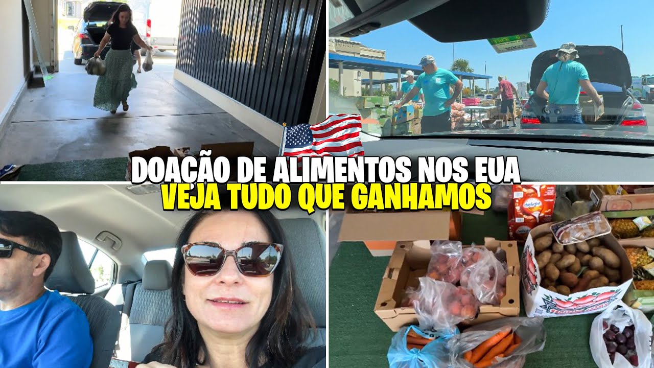 FOMOS EM UMA DOA&Ccedil;&Atilde;O DE ALIMENTOS NOS EUA: MOSTRO COMO FUNCIONA E O QUE RECEBEMOS 💕🙏