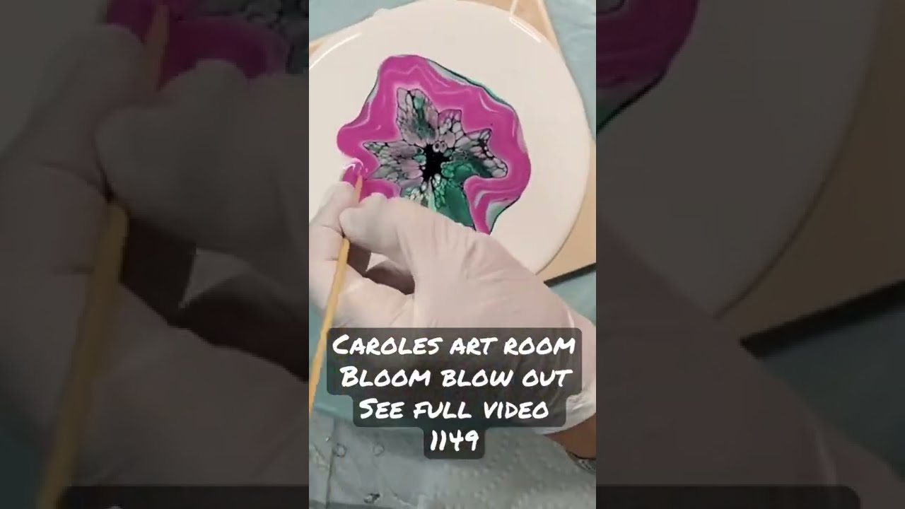 Bloom Blow Out, Acrylic Paint Pouring
