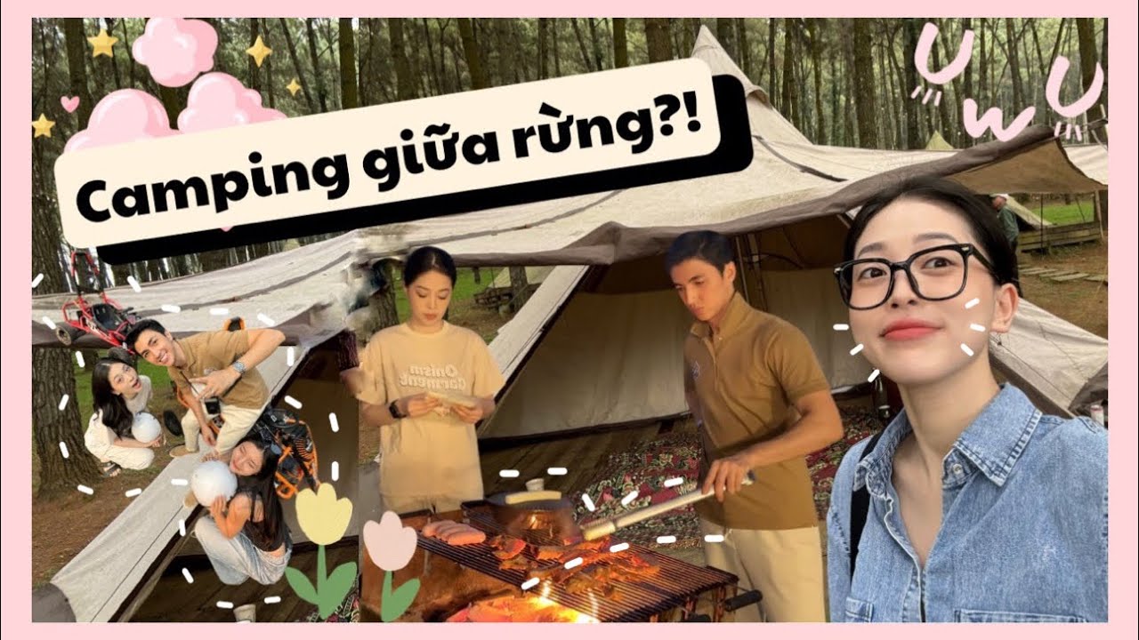 NGỦ ĐÊM NGOÀI RỪNG?! KHÔNG TẮM KHÔNG ĐÁNH RĂNGGG?? uwu #firsttime #camping | Phương Nga Bùi Official
