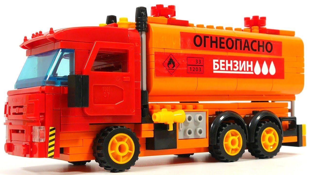 Конструктор ГОРОД МАСТЕРОВ Городской транспорт BB-8870-R Бензовоз с бензоколонкой