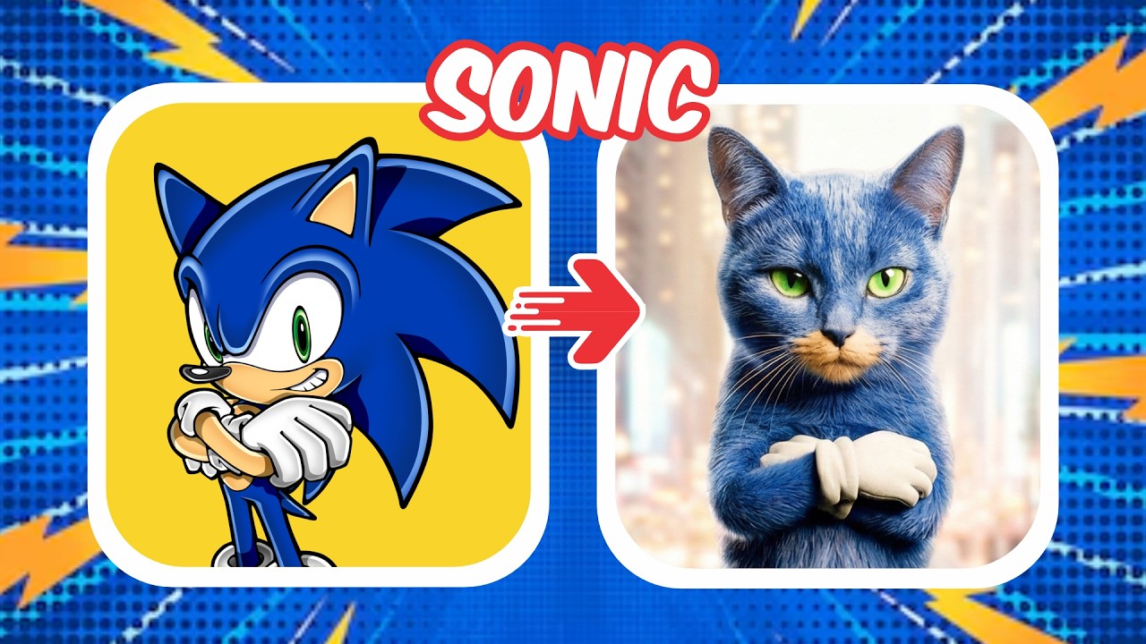 💎SONIC⚡COMO SERIAM OS PERSONAGENS VERSÃO GATINHOS?🐱 Somente 6% acertam #quiz #focaquiz