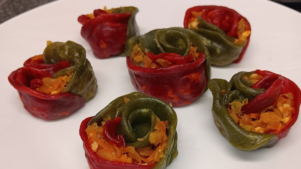 VEG Rose Momos Recipe🌹 | By Bhaveeni Pema's Kitchen 