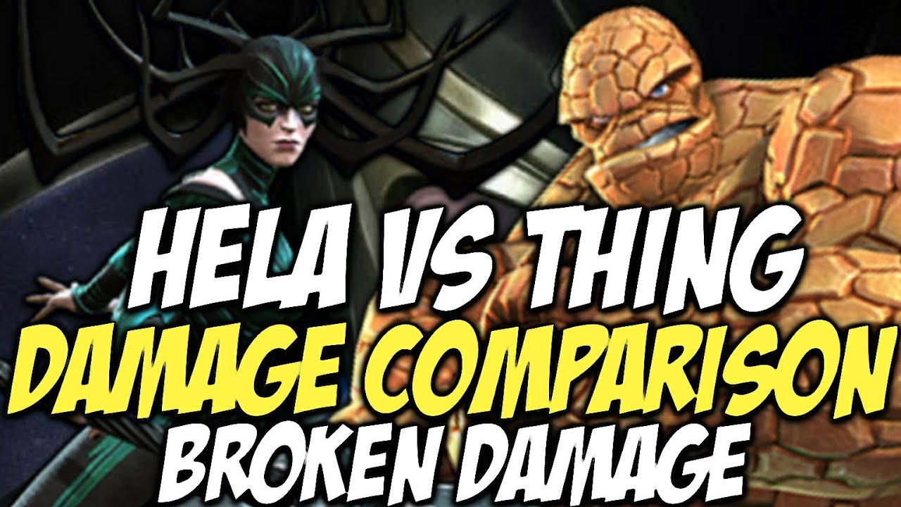 Hela Vs Thing Damage Comparison | Broken Good DPS! | Marvel Contest Of Champions