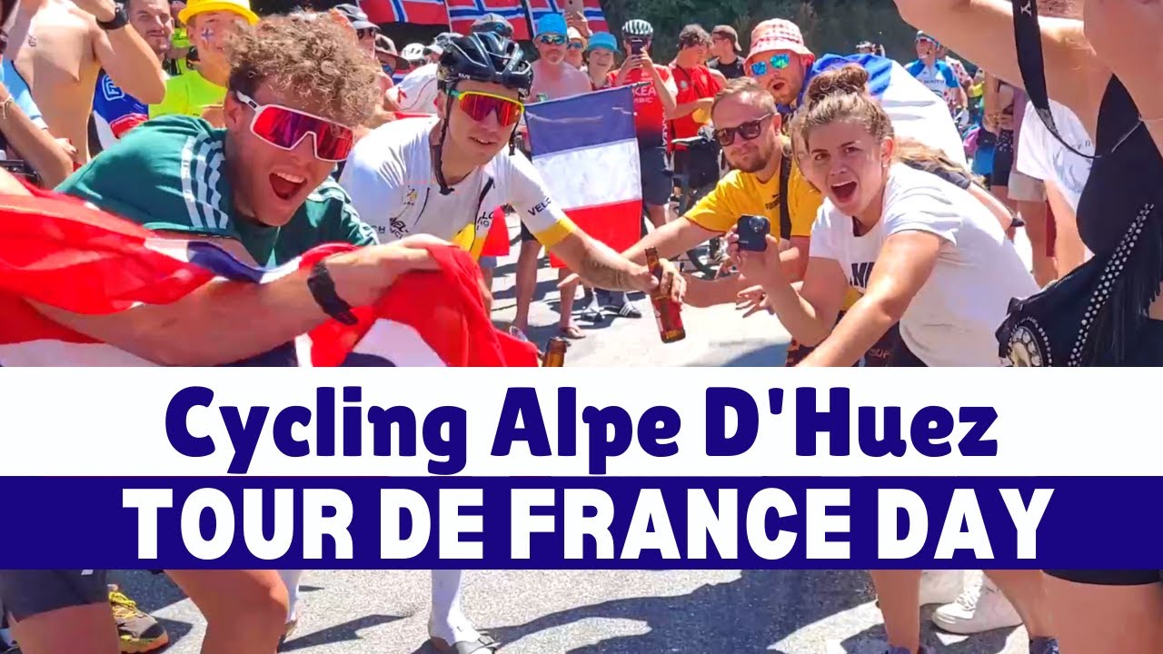 Experience cycling Alpe d'Huez on Tour de France day ! The biggest cycling party - legendary climb