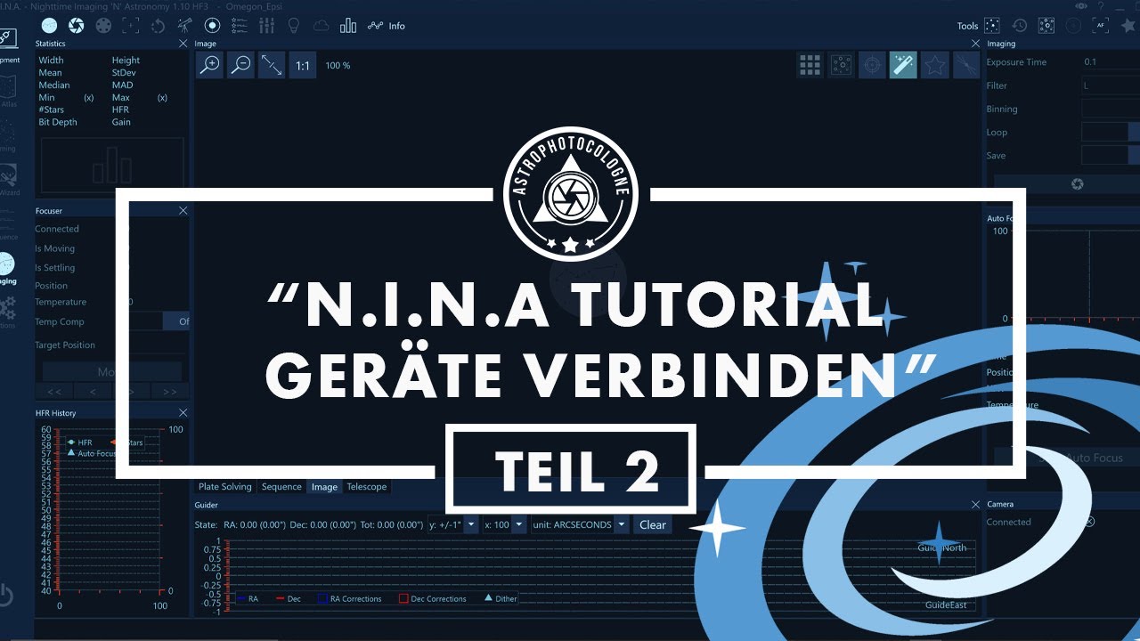 NINA Tutorial Teil2 // Verbinden des Equipments wie etwa der Kamera und der Montierung