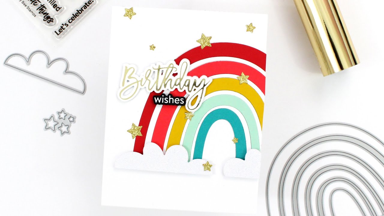 Rainbow Birthday Card & Hot Foiling With Mindy