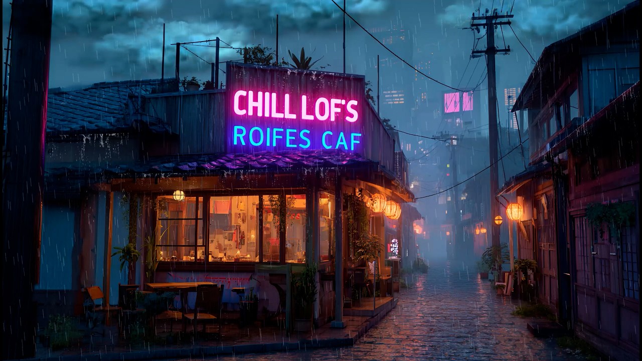 Midnight Echoes of 90s Rain ☔ Lofi Chillhop for Study, Deep Focus and Relax | 12 Hours Chill Mix