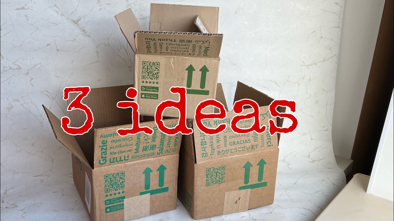 3 ОТЛИЧНЫЕ ИДЕИ, КАК ПОВТОРНО ИСПОЛЬЗОВАТЬ КОРОБКИ \ DIY ИДЕИ ПОДЕЛОК 😍