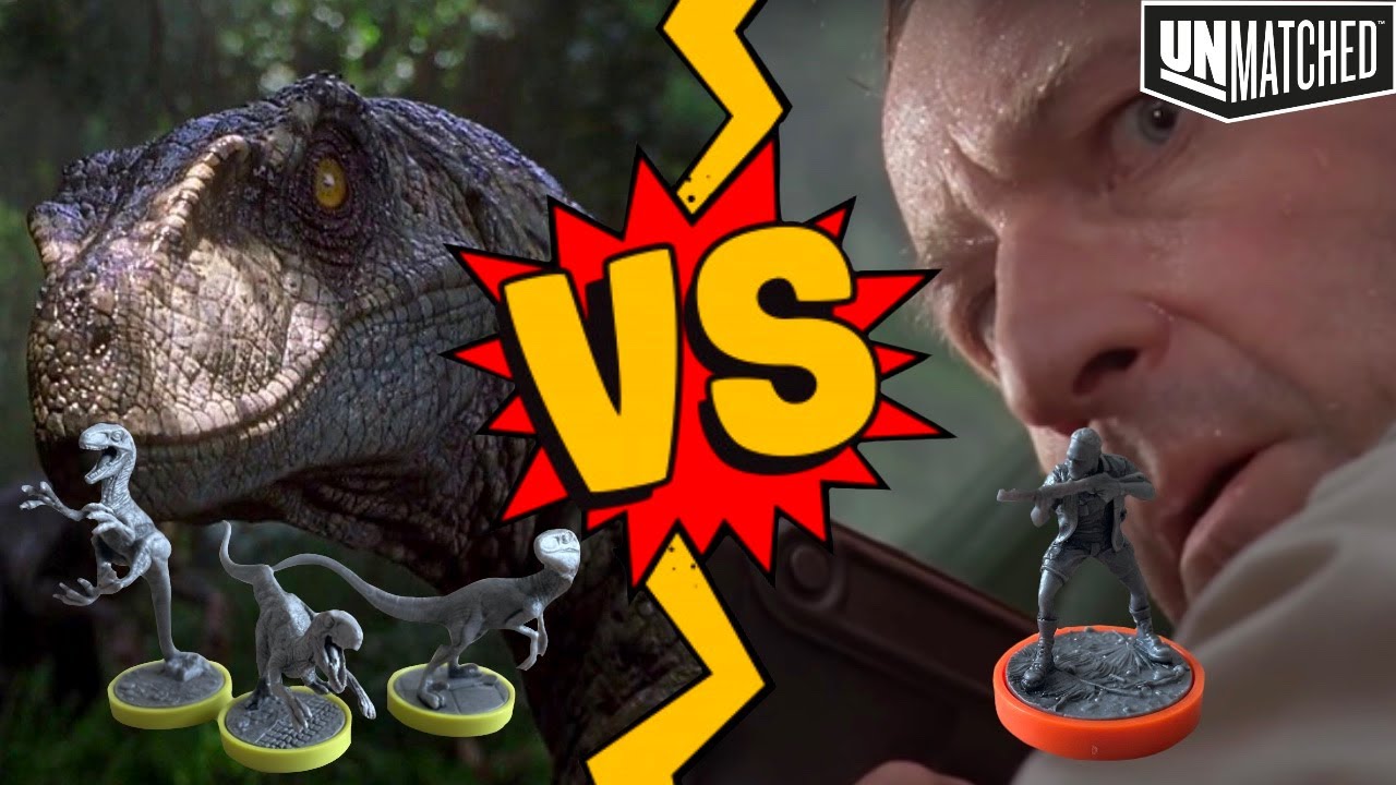 Muldoon VS Velociraptors! (Unmatched Gameplay)