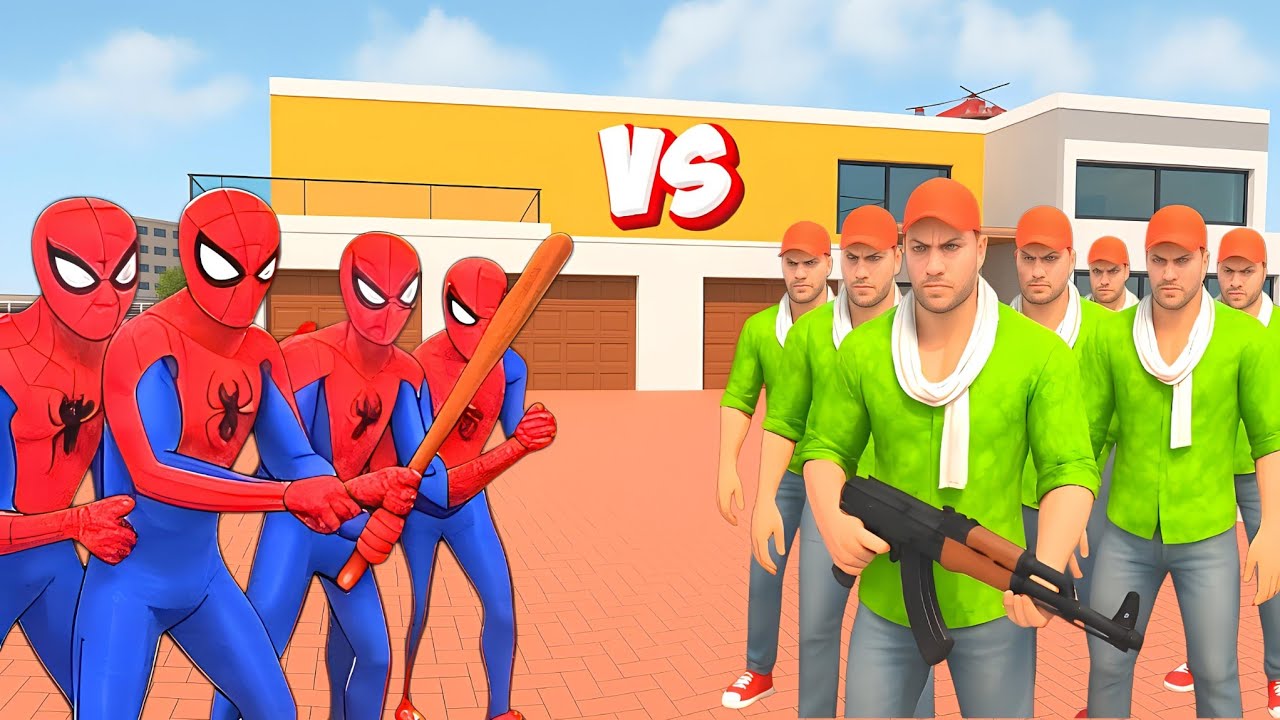 Spiderman Gang VS Jack Gang Fight in Indian Theft Auto Simulator 🤩💥 