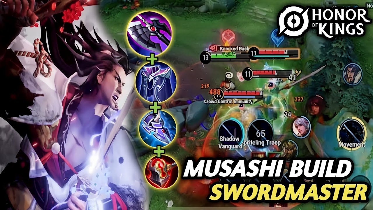Musashi Overpower Build Gameplay Honor Of Kings
