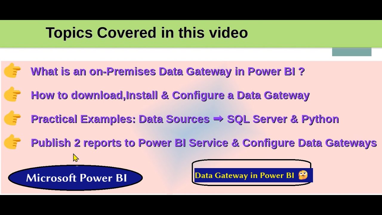 Power BI  👉  On-Premises Data Gateways 🤔 Install & Configure ➡️ Refresh the Data ( MSSQL , Python )