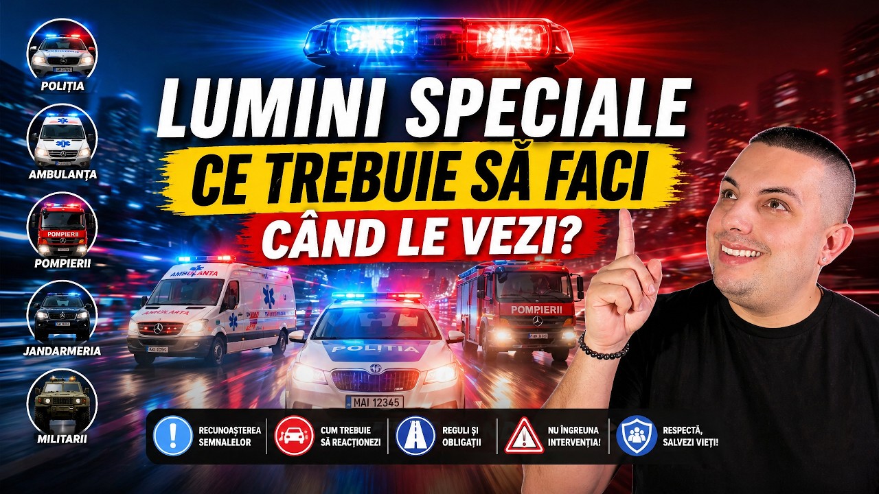 Ce trebuie să faci când vezi LUMINI SPECIALE - Obține Permis 2024