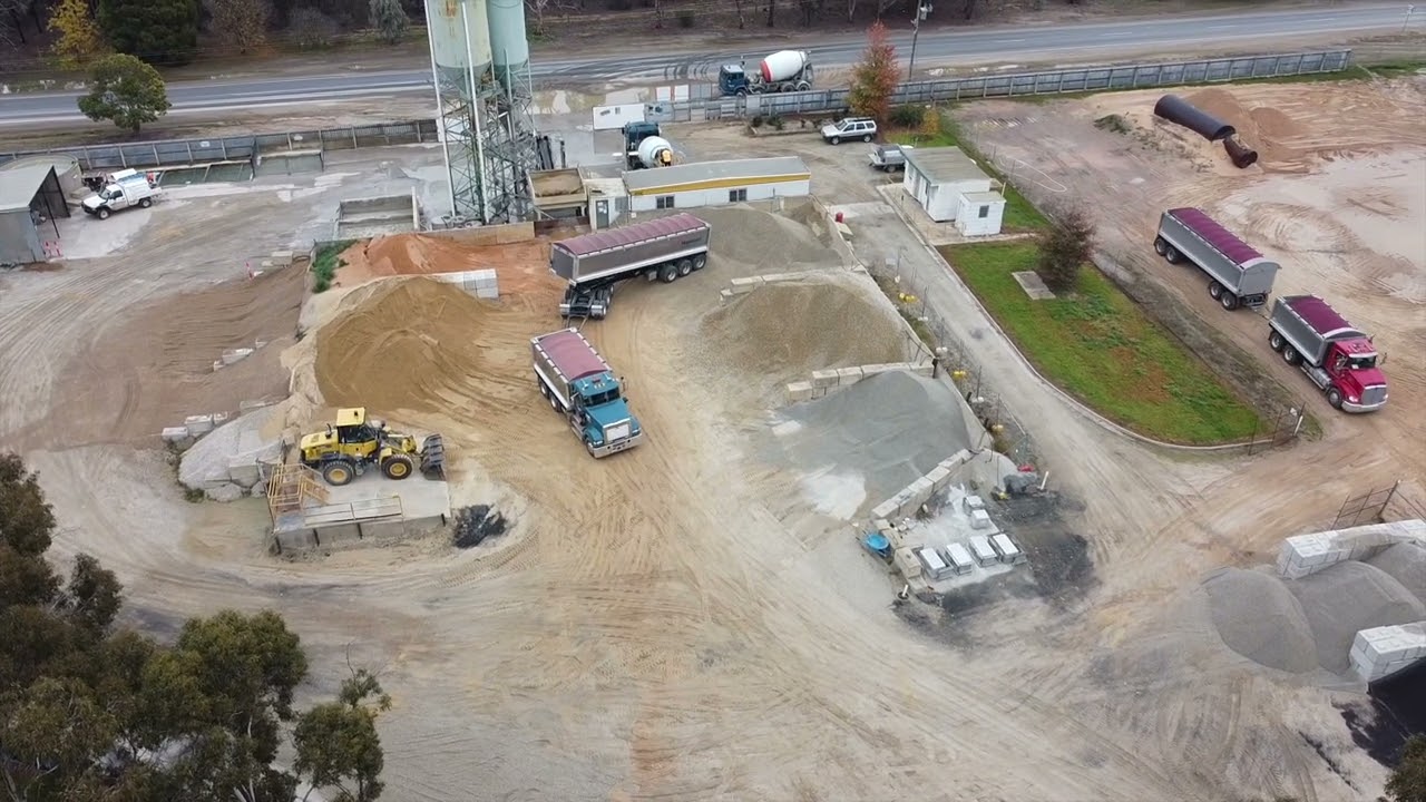 Unloading a 6 axle dog at Yarrawonga plant.