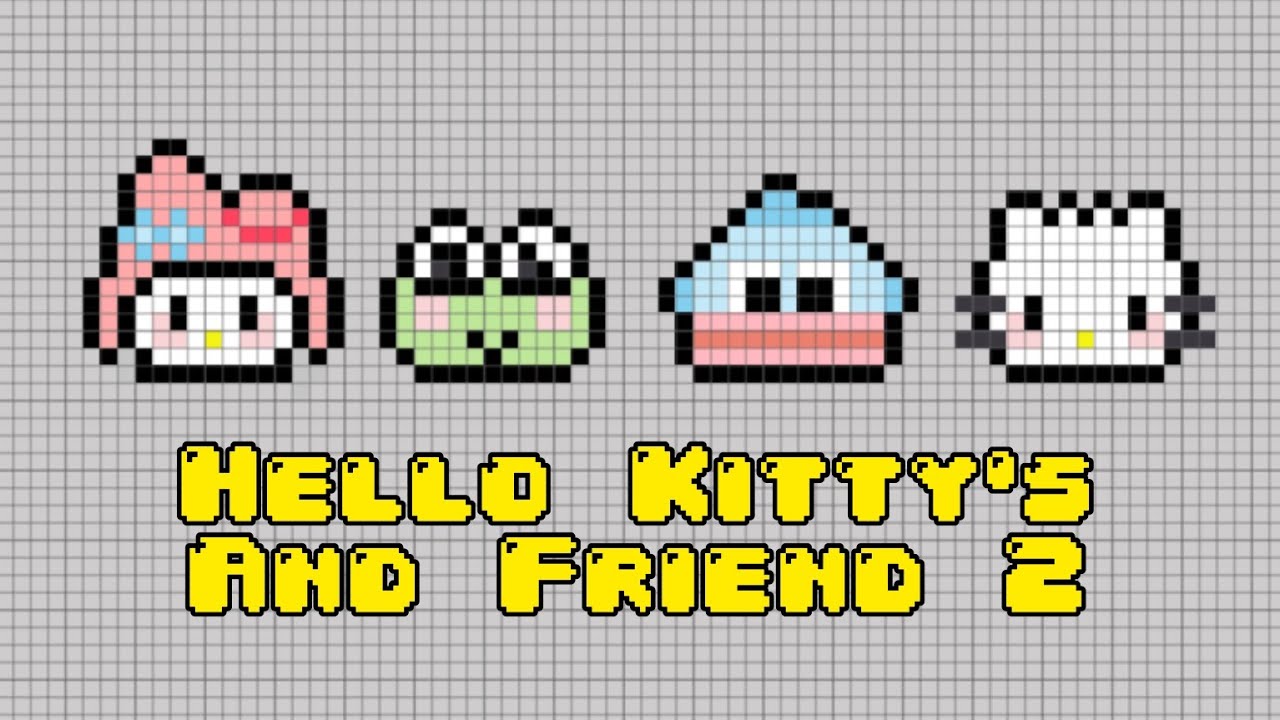 How to draw Pixel Art | Hello Kitty's And Friend 2