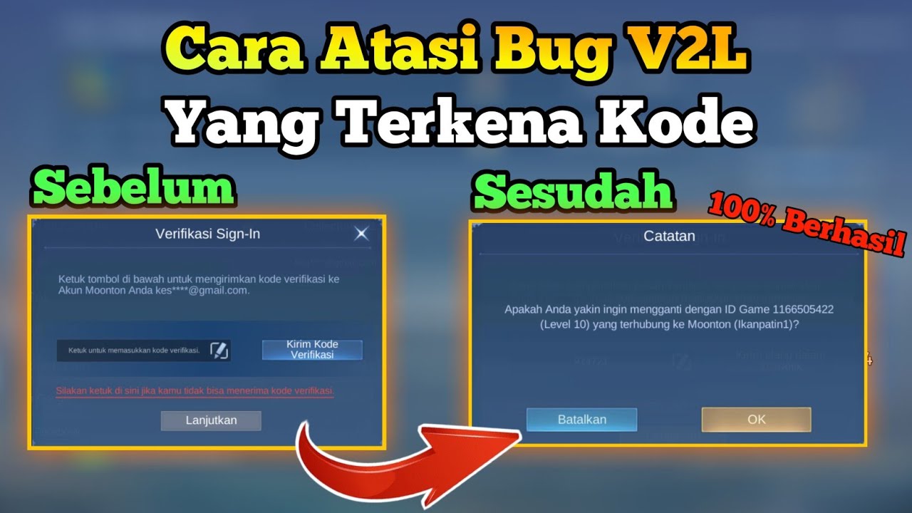 Cara Atasi Bug V2L Kode Terbaru Mobile Legends - Cara Atasi Kode Verifikasi ML