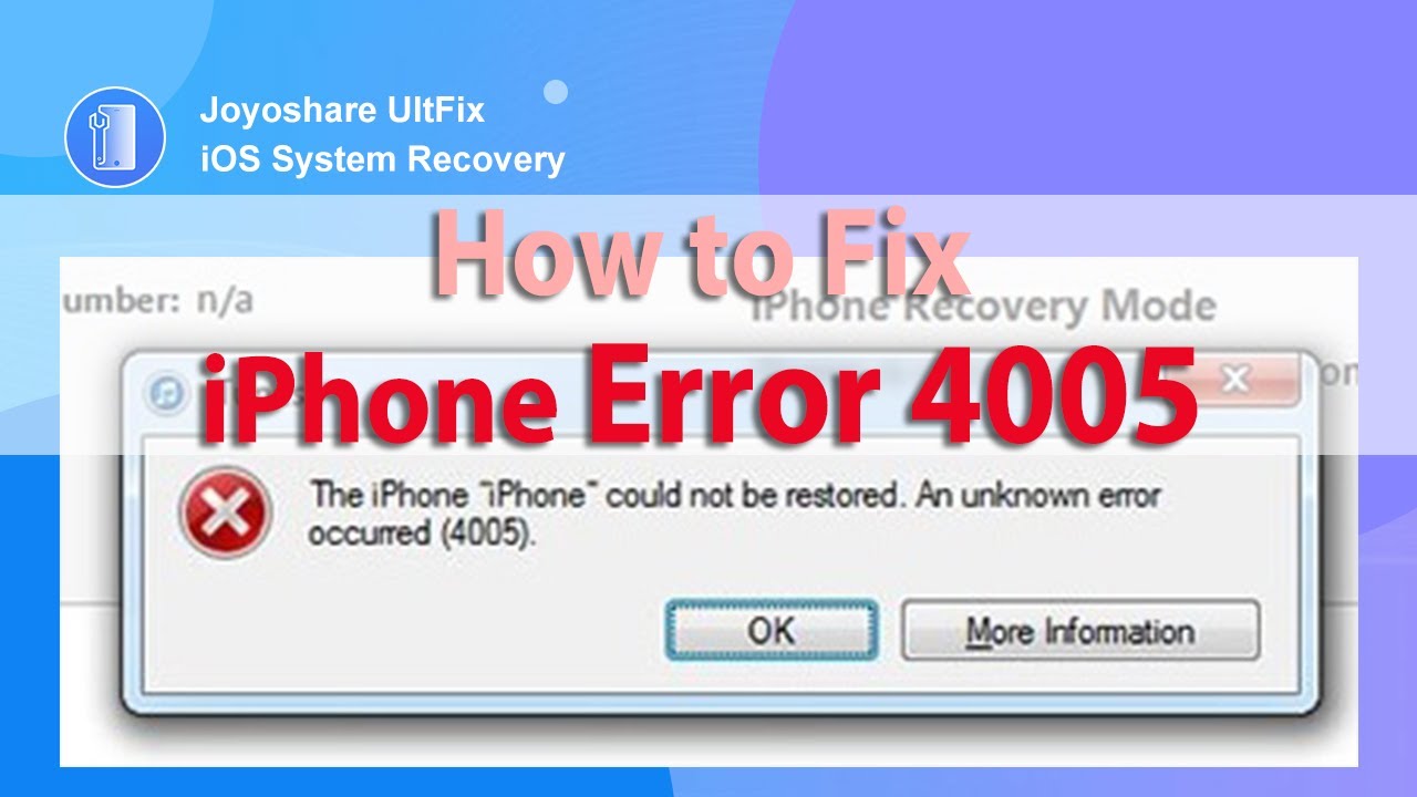 How to Fix the iPhone/iPad/iTunes Error 4005? Easy to Fix It!