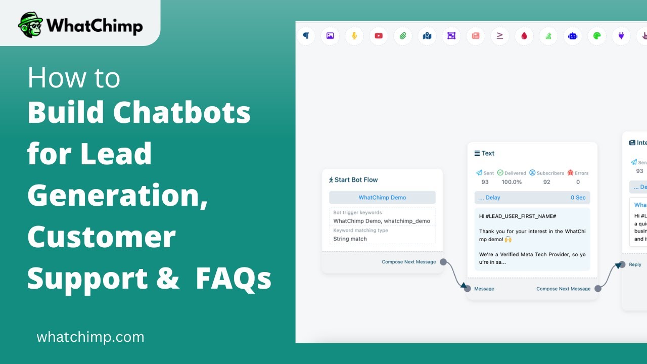 How to Create Chatbots for Lead Generation, Customer Support, and FAQs? 🤖 | WhatChimp Basics