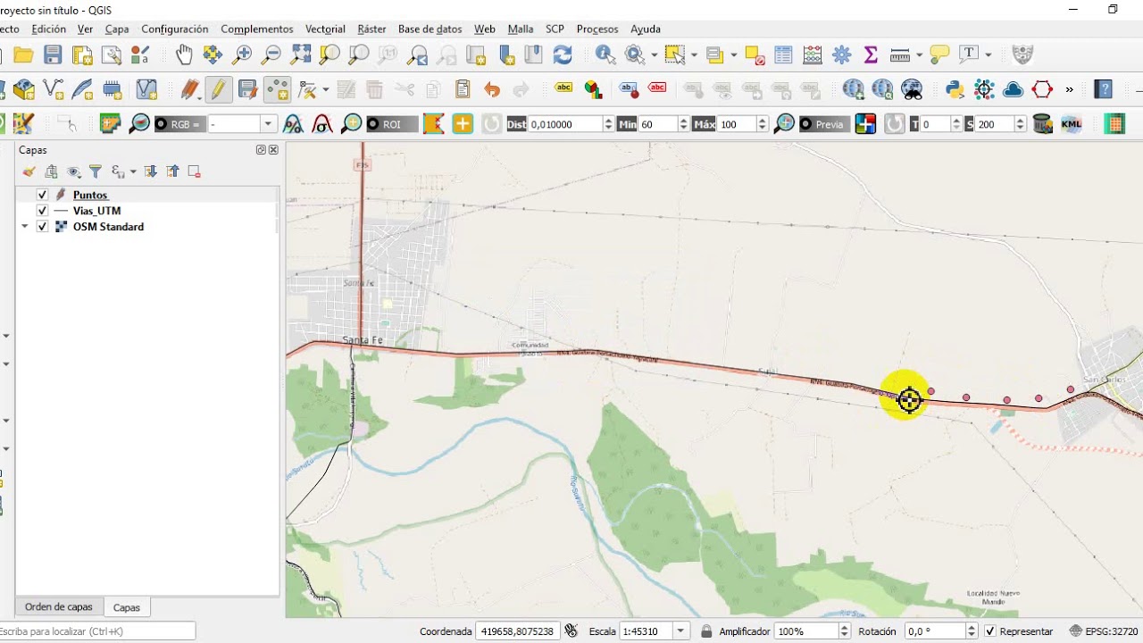 Obtener coordenadas X & Y de puntos mediante QGIS