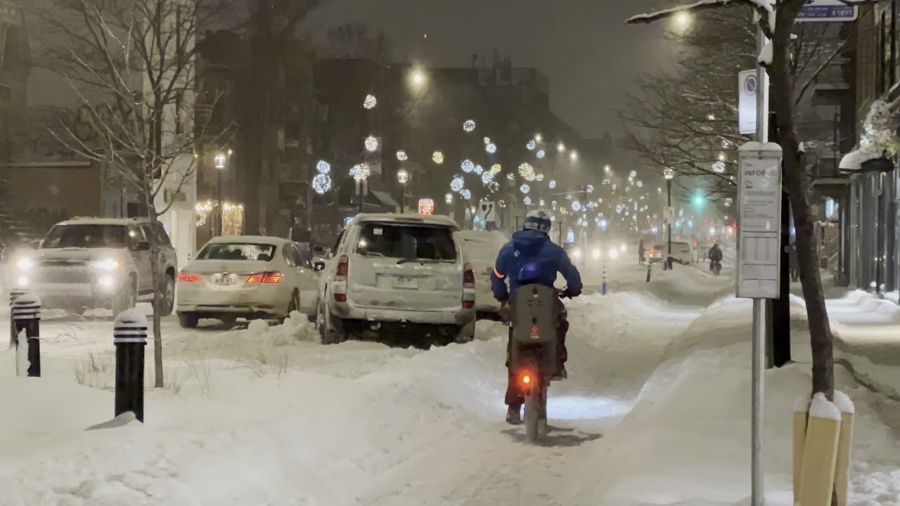 Montréal à vélo après une chute de neige (17 janvier 2022)