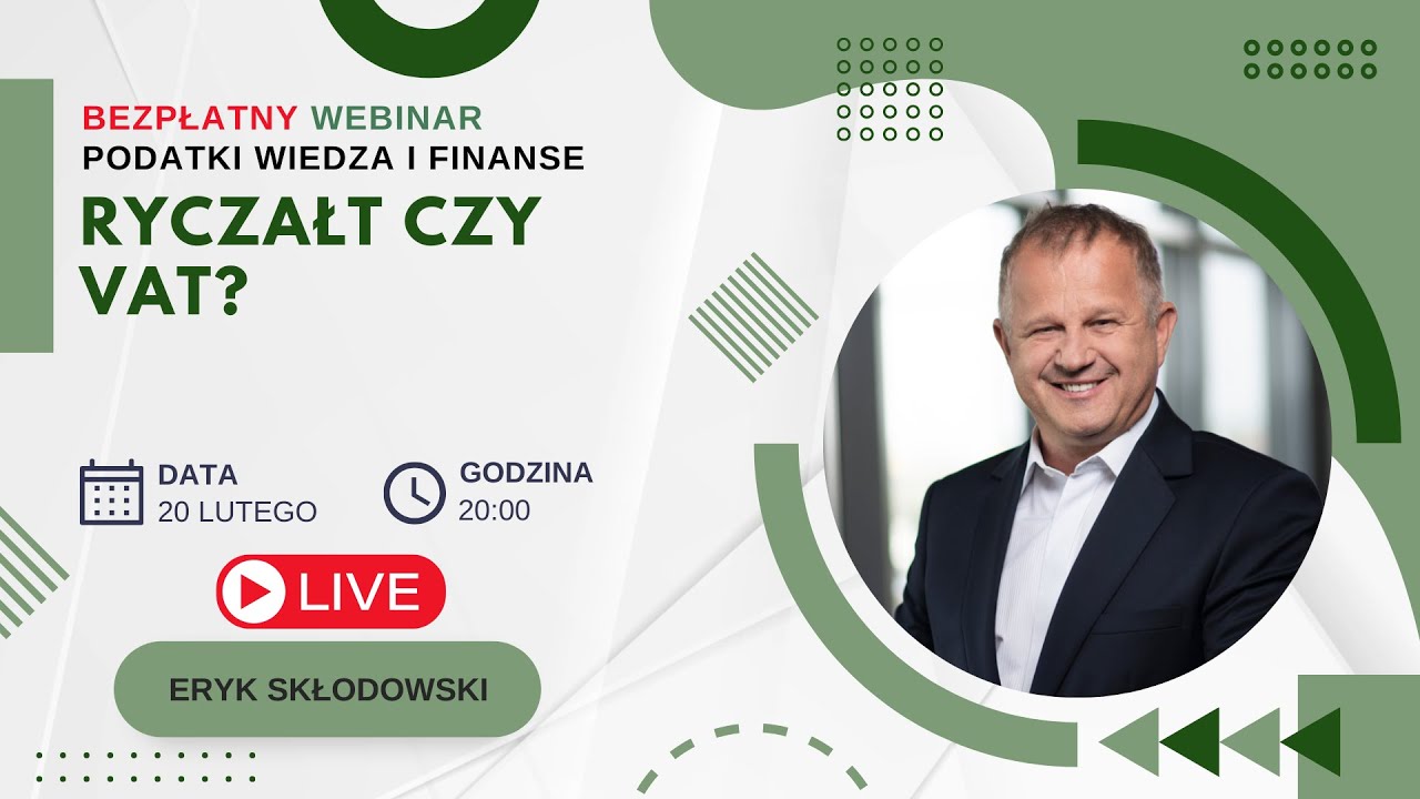 Ryczałt czy VAT?  || Darmowy Webinar