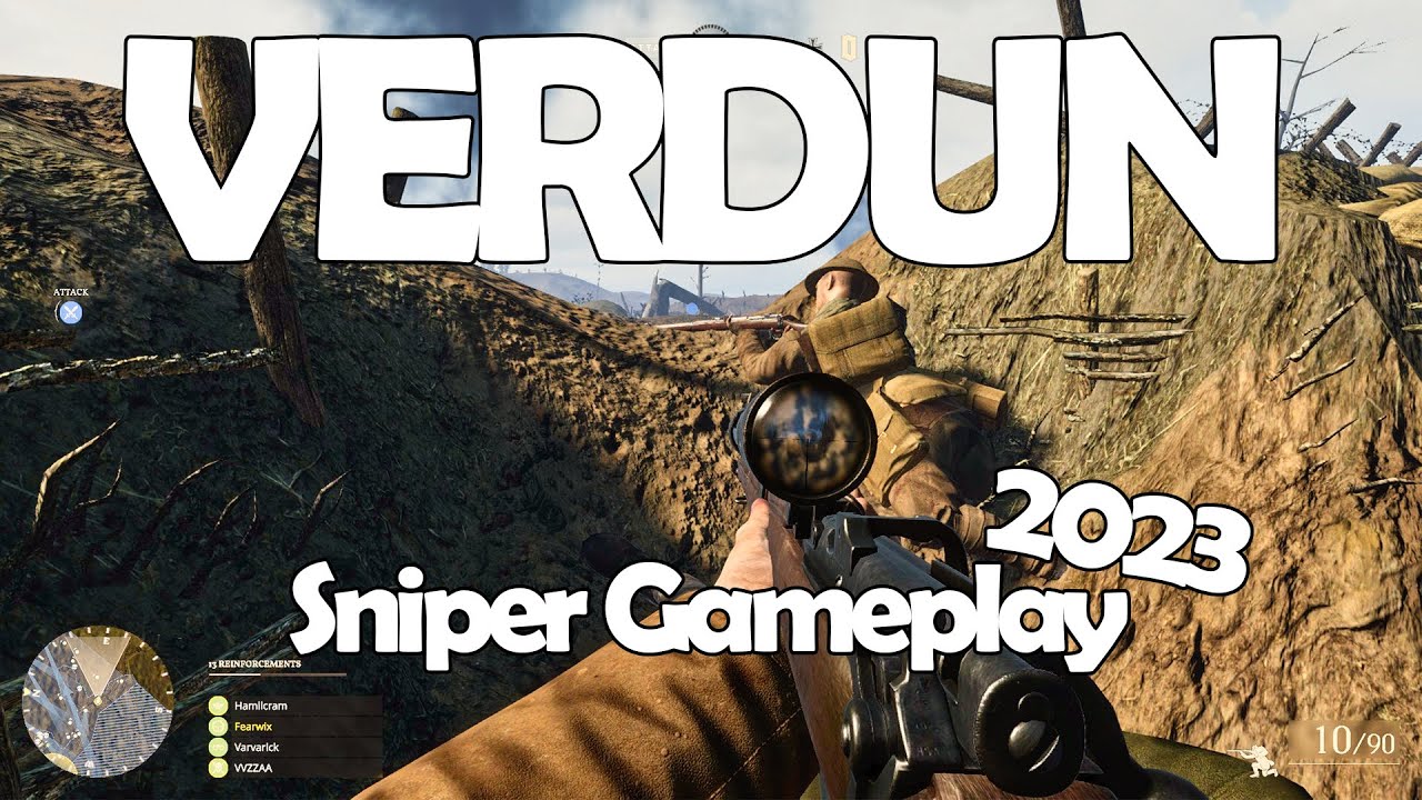 Verdun Gameplay 2023 - playing as a sniper! | 4K