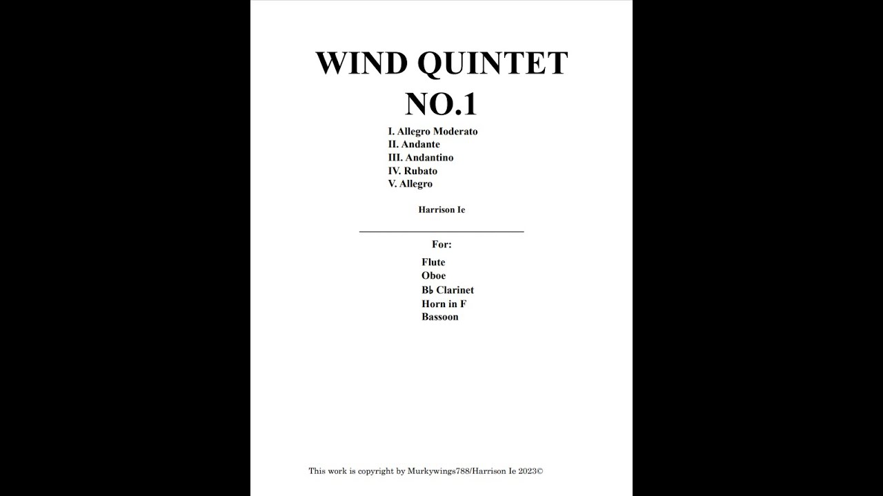 Opus 1 - Wind Quintet No. 1 | MuseScore 4