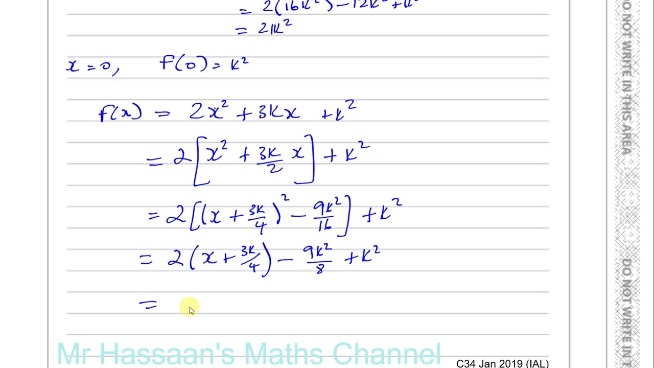 EDEXCEL IAL C34  JAN 2019 Q3a   Functions   Range