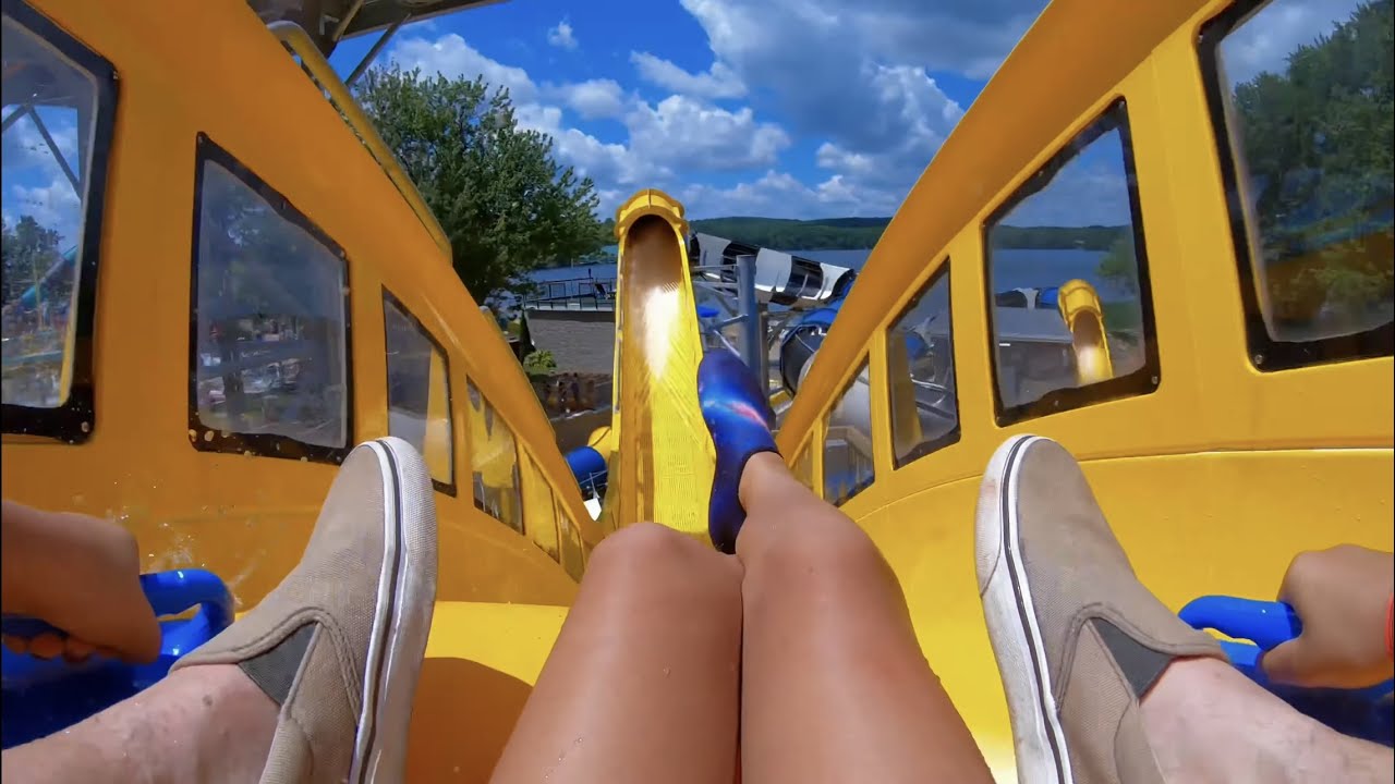 Rocket Rapids Water Coaster | Quassy | Multi-Angle Off-Ride & Full On-Ride POV Footage in 4K