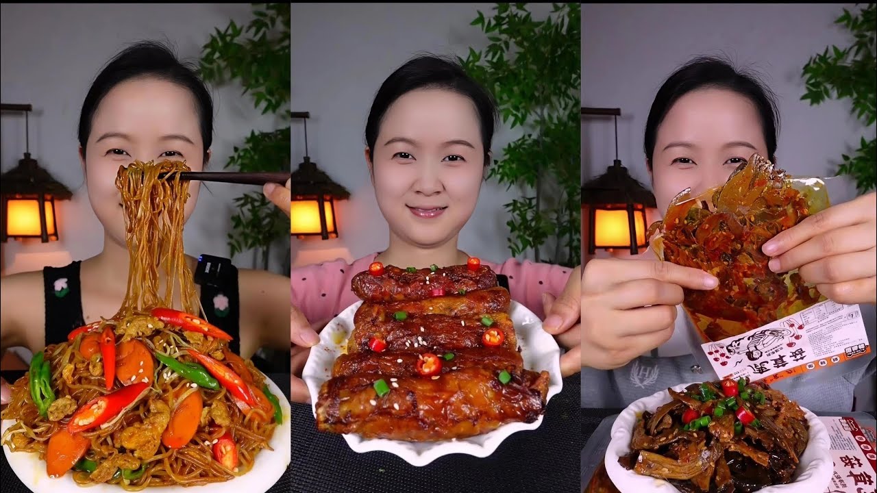 Chinese Food Asmr | Mukbang Eating Show | Soslu Çin Yemekleri Yeme
