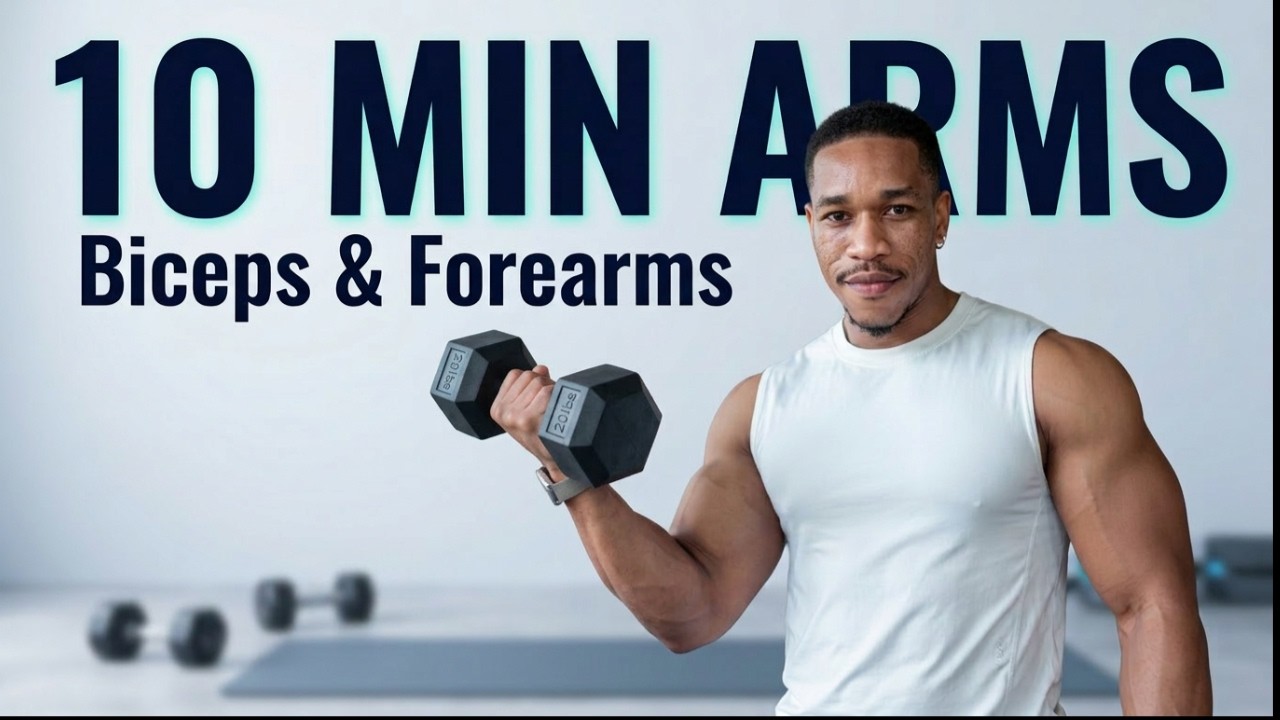 10 Minute Dumbbell Biceps & Forearm Workout | Build & Burn