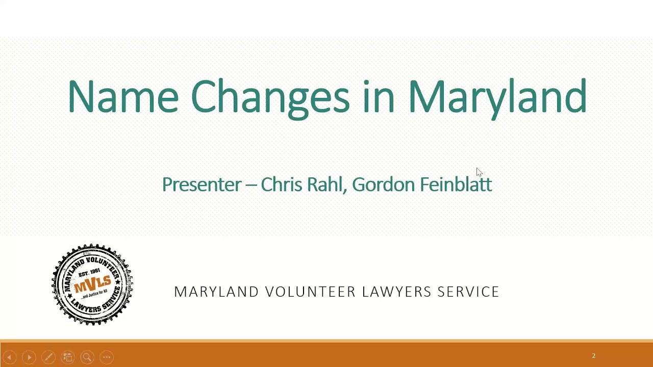 Name Changes in Maryland