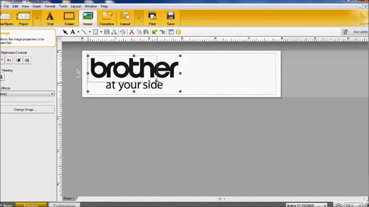 Creating a new label layout using P Touch Editor