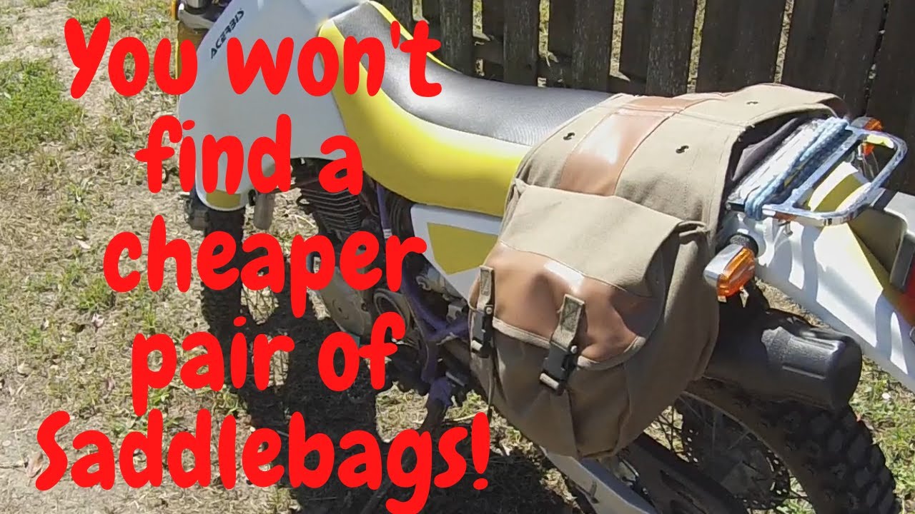 Cheap Motorcycle Saddlebags that work GREAT! (with a couple Mods) || Suzuki DR350 Dual Sport