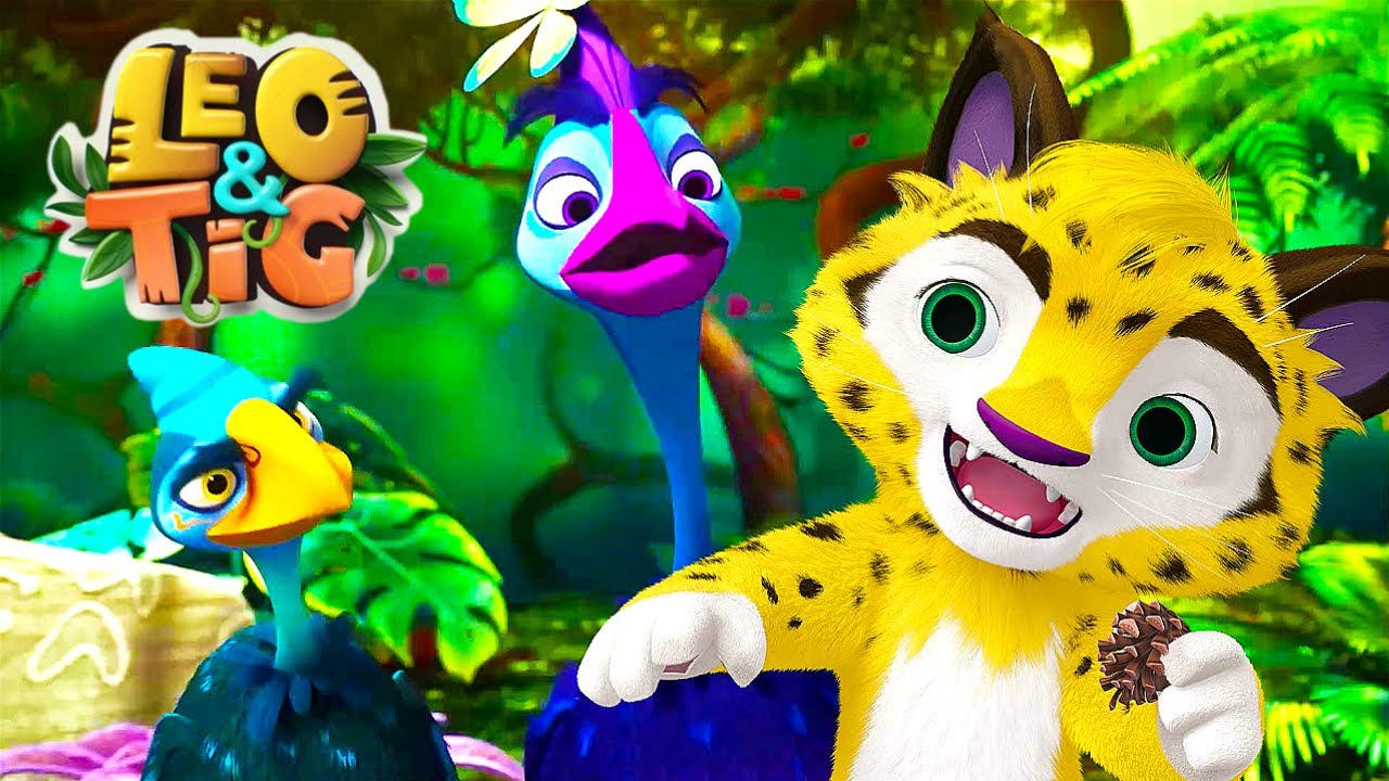 LEO and TIG 🦁 🐯 NEW 🌌 The Cheerful Cassowary 🦃 Cartoon For Children 💚 Moolt Kids Toons Happy Bear