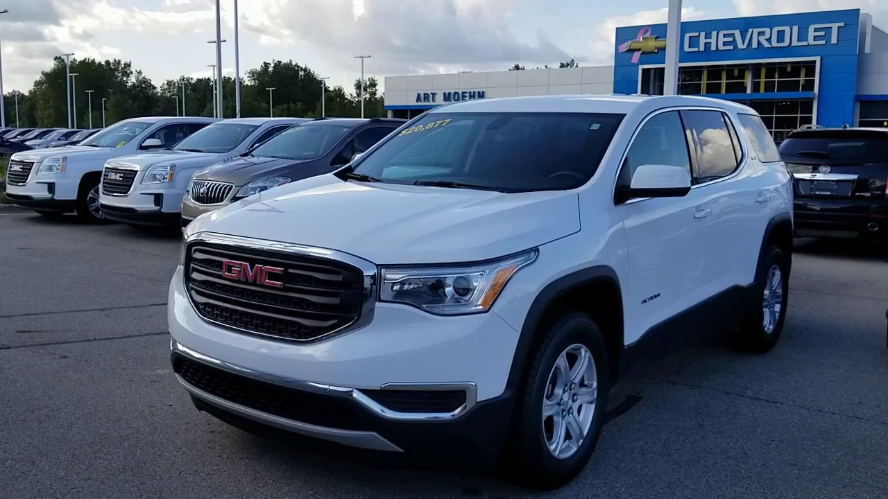 2017 GMC Acadia SLE-1 Summit White Black Interior 2.5L 4-Cylinder DGI DOHC VVT